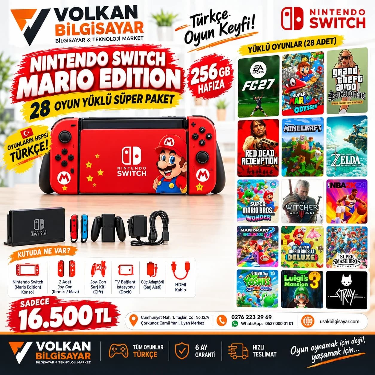 Nintendo Switch Mario Edition 256 GB Konsol