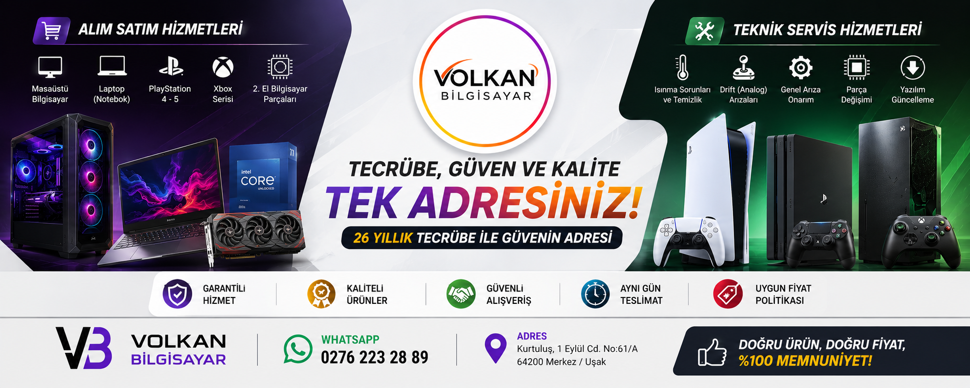 Uşak Playstation Tamiri: Volkan Bilgisayar ile Oyun Keyfiniz Yarıda Kalmasın!